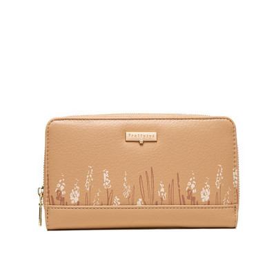 Καθημερινό γυναικείο πορτοφόλι με φερμουάρ και μεταλλική διακόσμηση