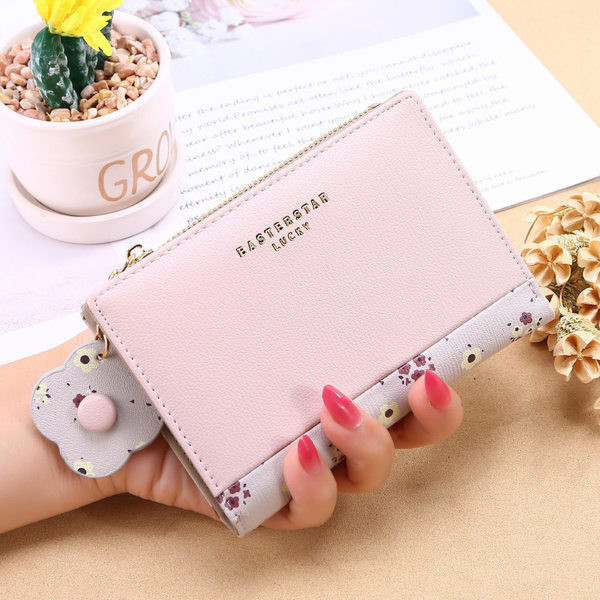 Νέο μοντέλο γυναικείο έκο δερμάτινο πορτοφόλι με μεταλλικό κούμπωμα και τσέπη με κέρματα