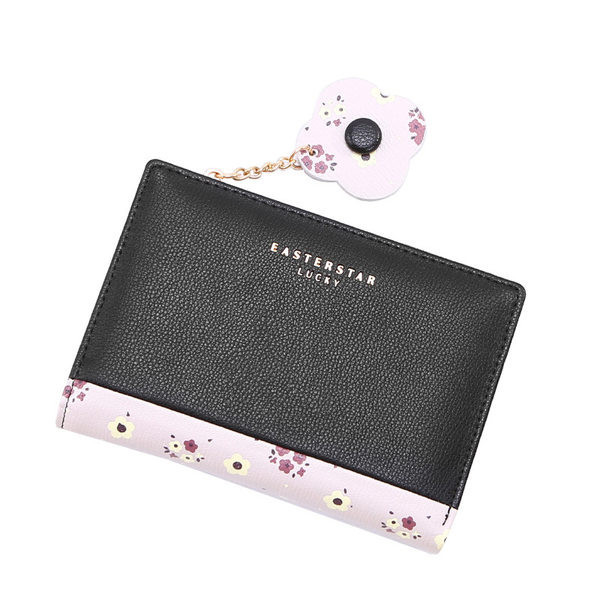 Νέο μοντέλο γυναικείο έκο δερμάτινο πορτοφόλι με μεταλλικό κούμπωμα και τσέπη με κέρματα