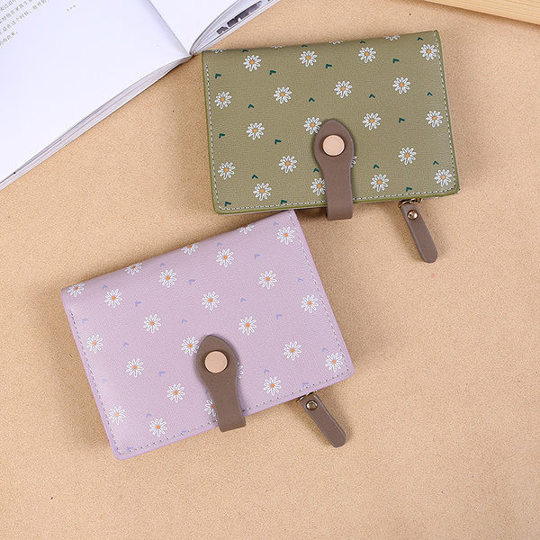 Γυναικείο έκο δερμάτινο πορτοφόλι με λουλουδάτο μοτίβο