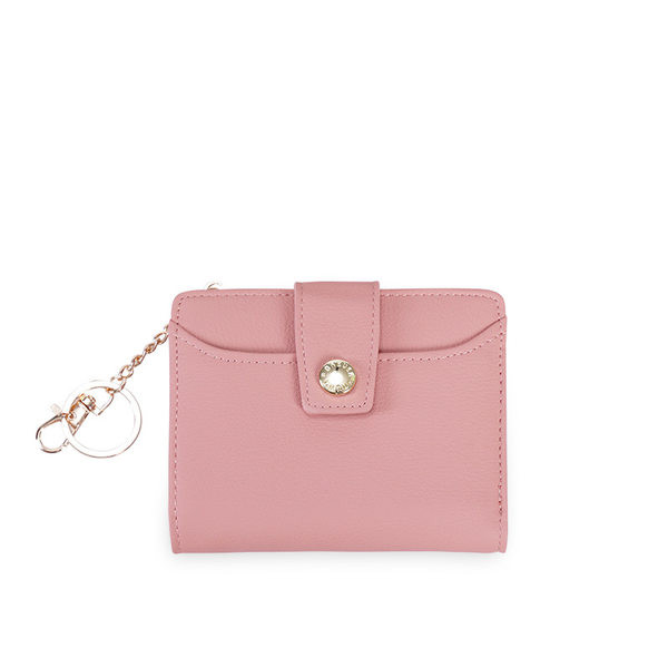 Έκο δερμάτινο μικρό γυναικείο πορτοφόλι  με μεταλλικό μενταγιόν