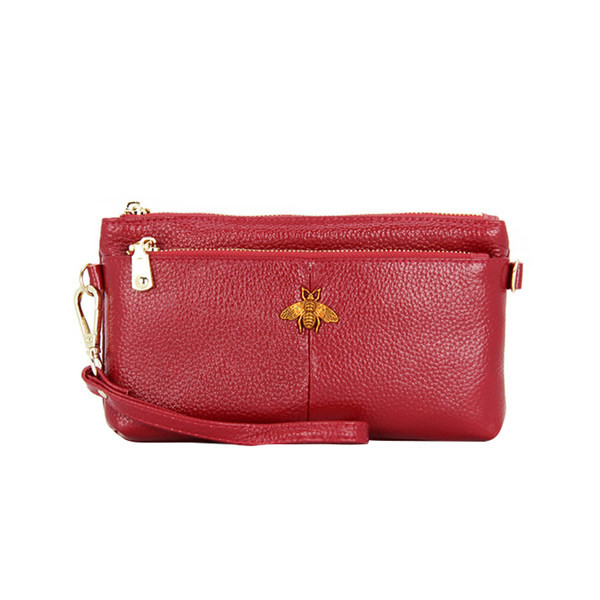 Jauna modeļa ādas maciņš ar diviem nodalījumiem un rāvējslēdzēju