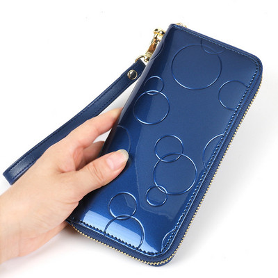 Jauna modeļa sieviešu maks ar spīdīgu efektu un rāvējslēdzēju