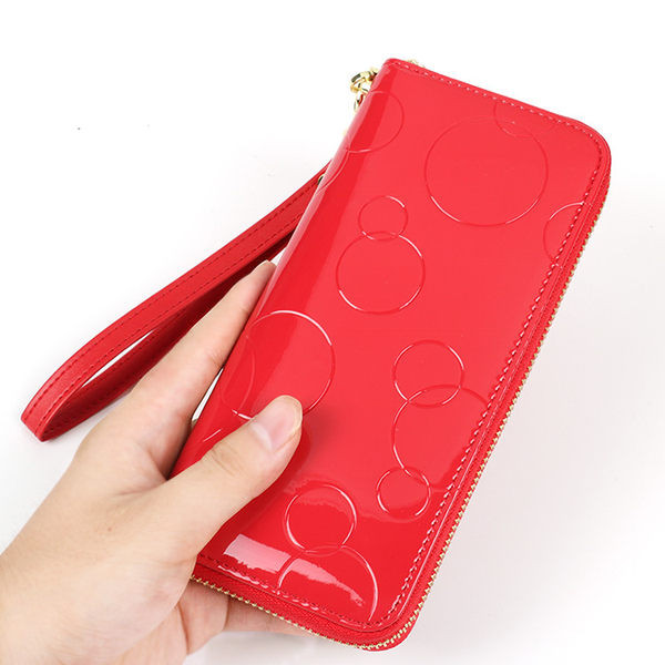 Jauna modeļa sieviešu maks ar spīdīgu efektu un rāvējslēdzēju