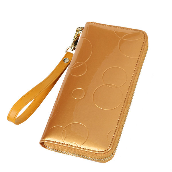 Jauna modeļa sieviešu maks ar spīdīgu efektu un rāvējslēdzēju