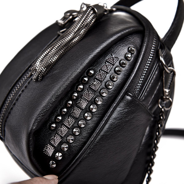 Sieviešu melna maza somiņa ar pušķi