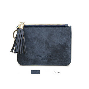 Γυναικείο έκο δερμάτινο πορτοφόλι με φούντα - φερμουάρ