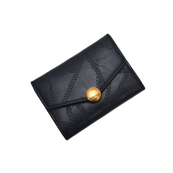 Γυναικείο μικρό πορτοφόλι με μεταλλική στερέωση και επιγραφή