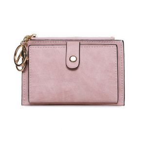 Γυναικείο έκο δερμάτινο πορτοφόλι με τσέπη με κέρμα και μεταλλικό κούμπωμα