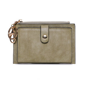 Γυναικείο έκο δερμάτινο πορτοφόλι με τσέπη με κέρμα και μεταλλικό κούμπωμα