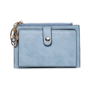 Γυναικείο έκο δερμάτινο πορτοφόλι με τσέπη με κέρμα και μεταλλικό κούμπωμα