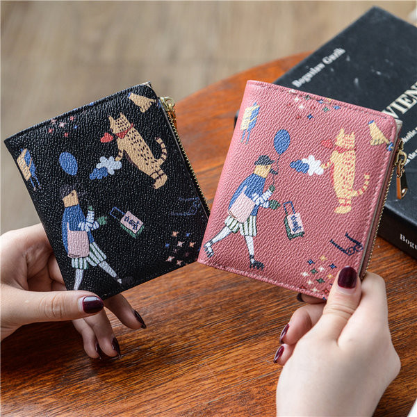 Γυναικείο πορτοφόλι με απλικέ και μέταλλο φερμουάρ