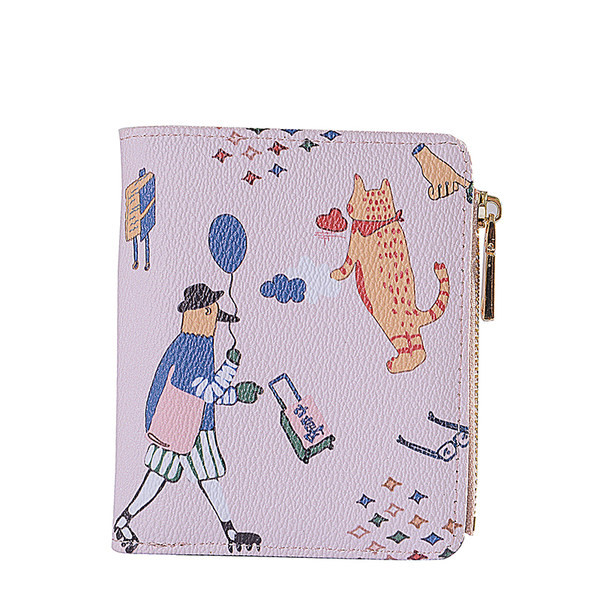 Γυναικείο πορτοφόλι με απλικέ και μέταλλο φερμουάρ