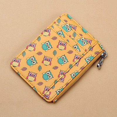 Γυναικείο έκο δερμάτινο πορτοφόλι με φερμουάρ και απλικέ - διάφορα χρώματα