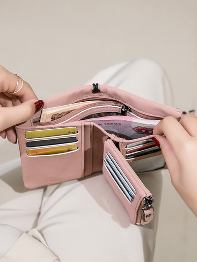 Γυναικείο πορτοφόλι με τσέπη για κέρματα από faux δέρμα