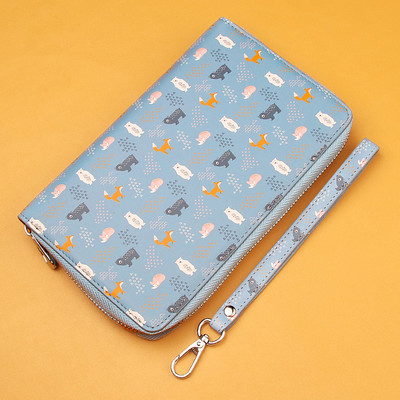 Γυναικείο πορτοφόλι με απλικέ χρώμα και φερμουάρ σε διάφορα χρώματα