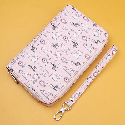 Γυναικείο πορτοφόλι με απλικέ χρώμα και φερμουάρ σε διάφορα χρώματα