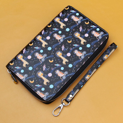 Γυναικείο πορτοφόλι με απλικέ χρώμα και φερμουάρ σε διάφορα χρώματα