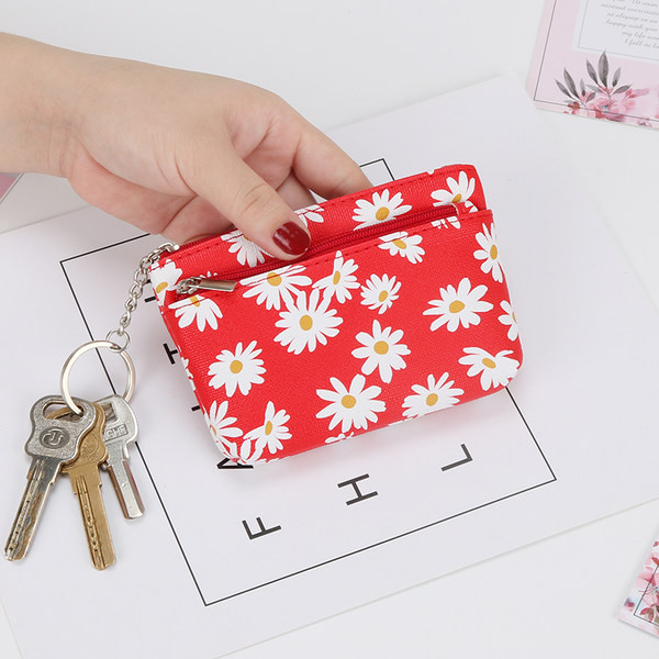 Portofel de dama cu pandantiv si motive florale