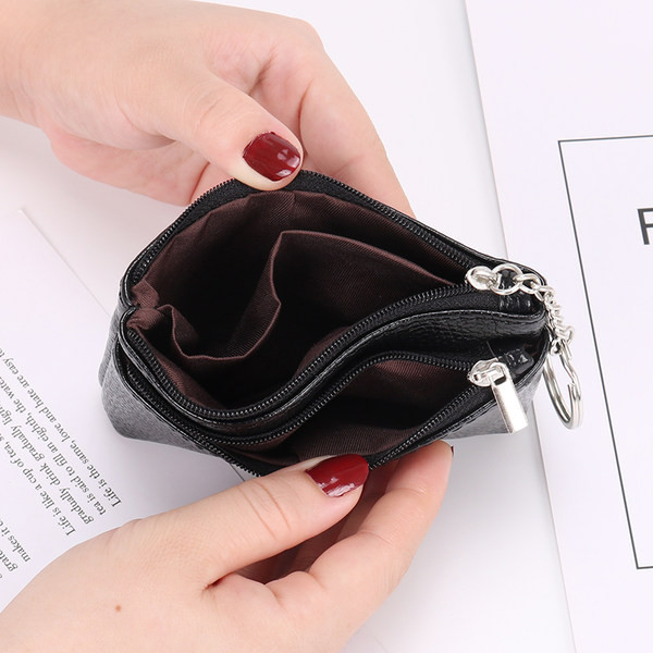 Καθημερινό έκο δερμάτινο πορτοφόλι με φερμουάρ