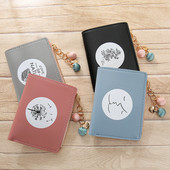 Μικρό έκο δερμάτινο πορτοφόλι με φερμουάρ και μεταλλική διακόσμηση