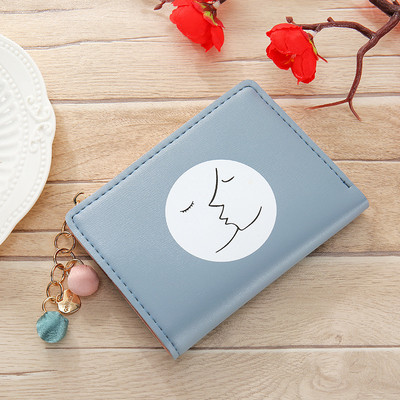 Μικρό έκο δερμάτινο πορτοφόλι με φερμουάρ και μεταλλική διακόσμηση