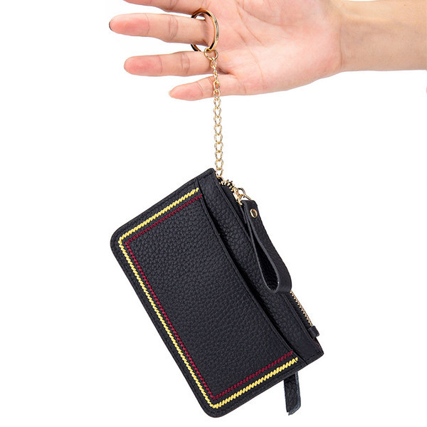 Γυναικείο έκο δερμάτινο πορτοφόλι με φερμουάρ και χώρο εγγράφων