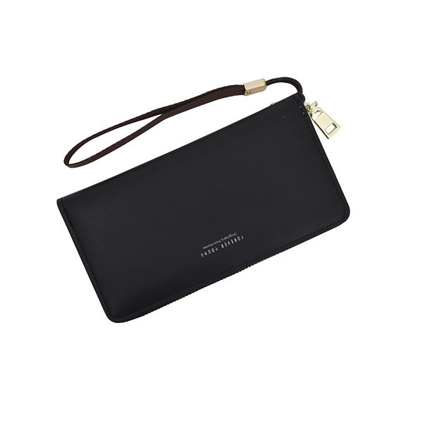 Moteriška piniginė su rankena ir užrašu