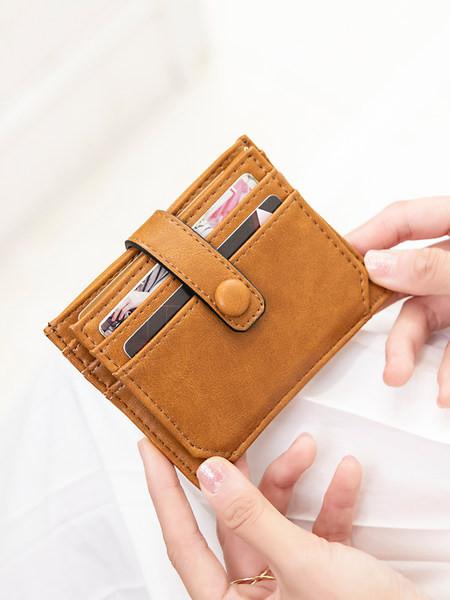 Γυναικείο πορτοφόλι για οικολογικά δερμάτινα έγγραφα με μεταλλική στερέωση