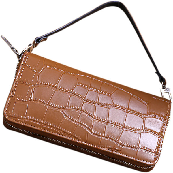 Γυναικείο έκο δερμάτινο πορτοφόλι με φερμουάρ και κοντή λαβή