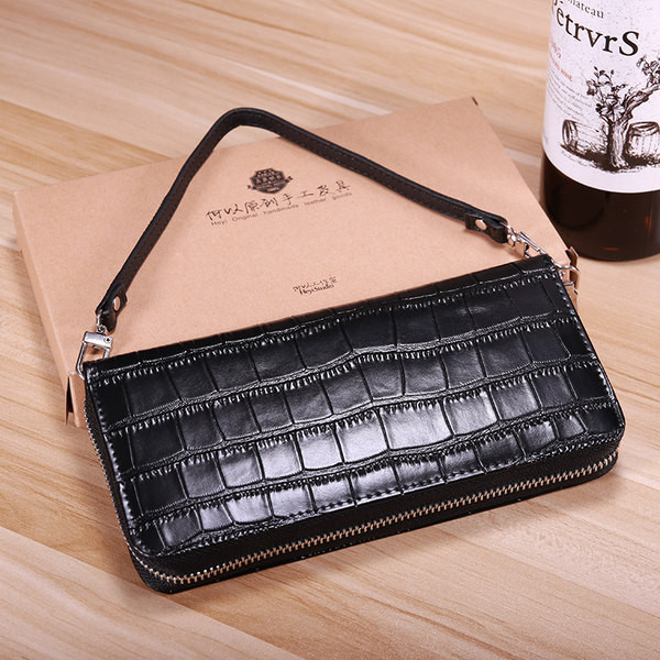 Γυναικείο έκο δερμάτινο πορτοφόλι με φερμουάρ και κοντή λαβή