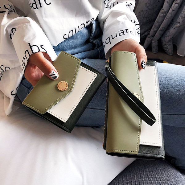 Γυναικείο έκο δερμάτινο πορτοφόλι με μεταλλική στερέωση - δύο μοντέλα 