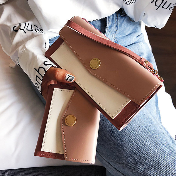 Γυναικείο έκο δερμάτινο πορτοφόλι με μεταλλική στερέωση - δύο μοντέλα 