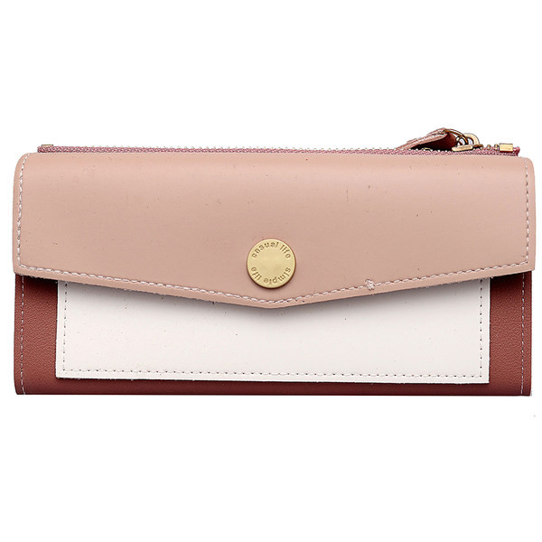 Γυναικείο έκο δερμάτινο πορτοφόλι με μεταλλική στερέωση - δύο μοντέλα 