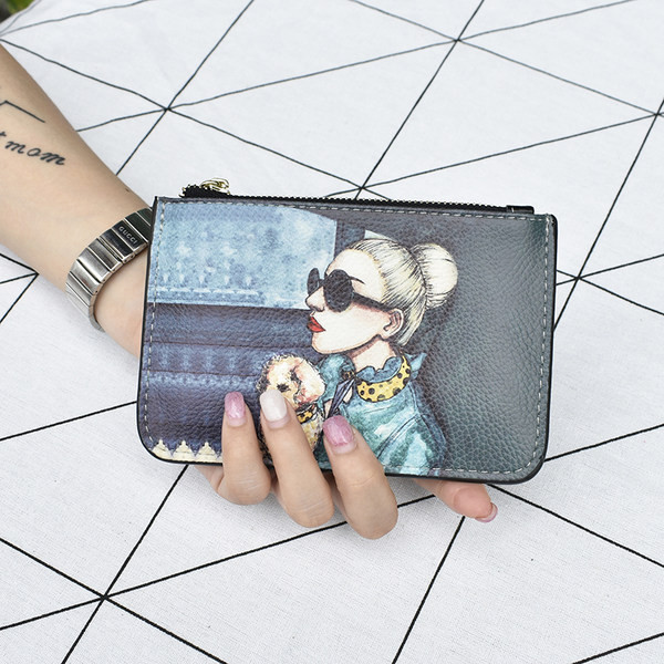 Krāsaina sieviešu somiņa no eko ādas ar rāvējslēdzēju