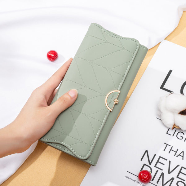 Μεγάλο γυναικείο έκο δερμάτινο πορτοφόλι σε διάφορα χρώματα