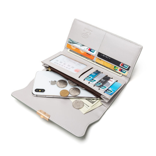 Μεγάλο γυναικείο έκο δερμάτινο πορτοφόλι σε διάφορα χρώματα