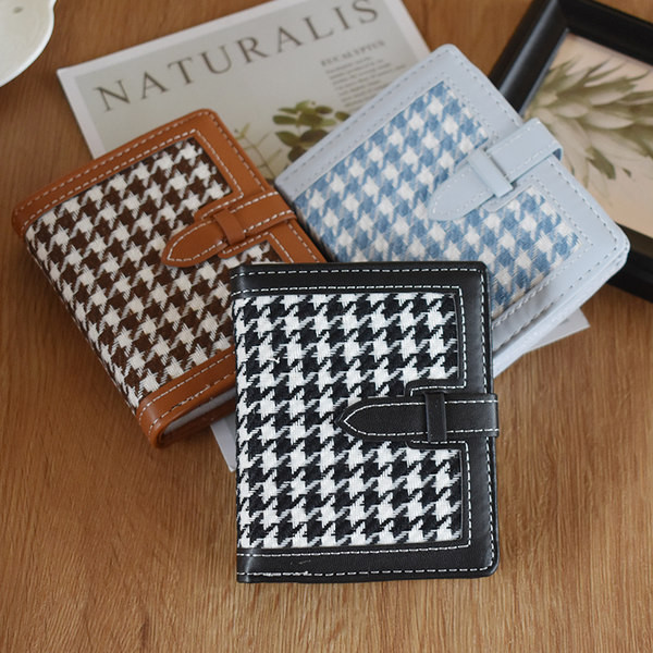 Μικρό καρό πορτοφόλι από οικολογικό δέρμα και υφάσματα