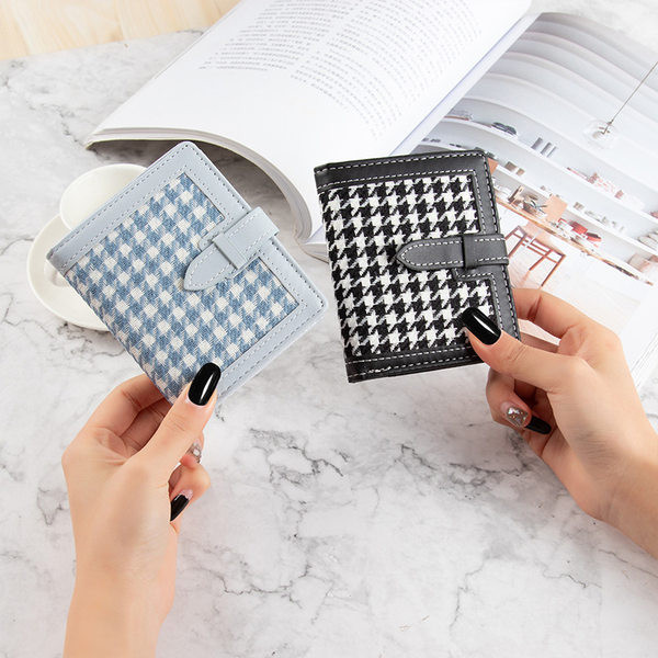 Μικρό καρό πορτοφόλι από οικολογικό δέρμα και υφάσματα