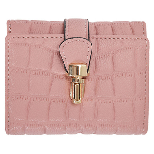 Έκο δερμάτινο πορτοφόλι από μοντέρνο γυναικείο με μεταλλική στερέωση