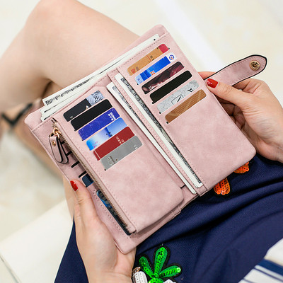 Γυναικείο πορτοφόλι με τσέπη με κέρματα και διαμερίσματα εγγράφων - έκο δέρμα