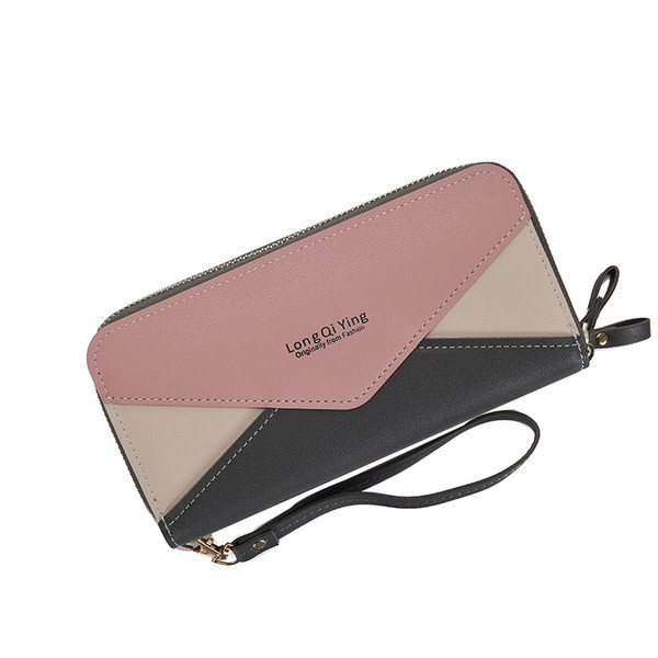 Γυναικείο πορτοφόλι με λαβή και επιγραφή από οικολογικό δέρμα