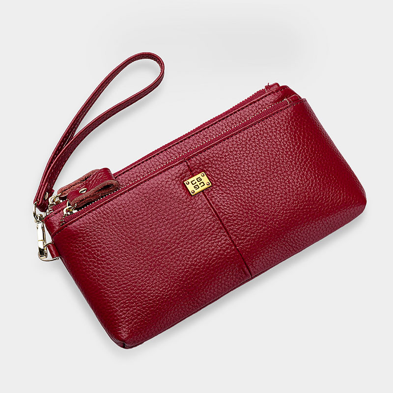Γυναικείο έκο δερμάτινο πορτοφόλι με φερμουάρ και κοντή λαβή
