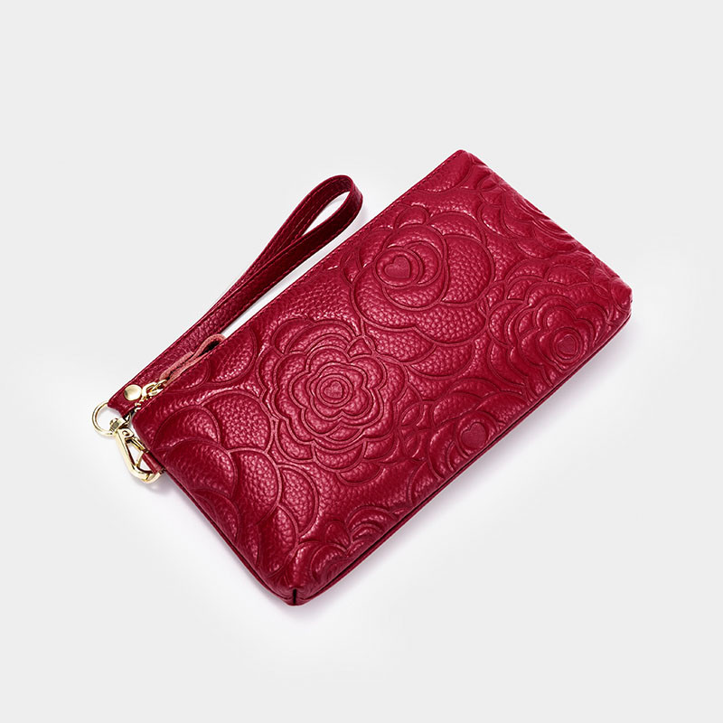 Γυναικείο έκο δερμάτινο πορτοφόλι με λαβή και φερμουάρ