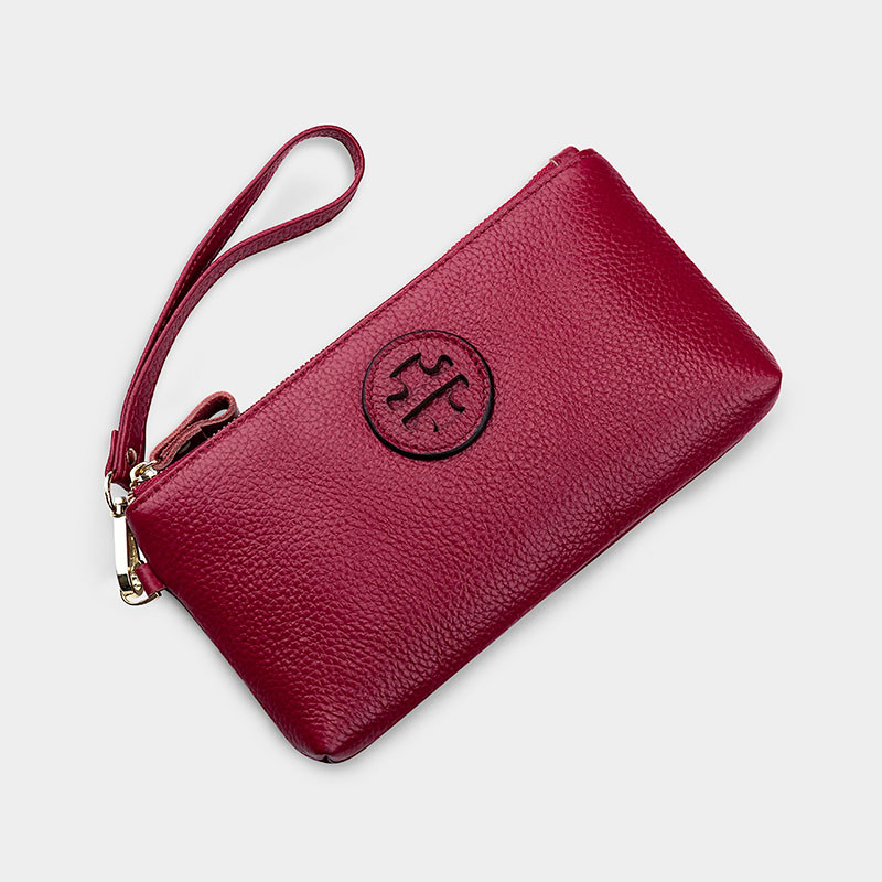 Γυναικείο έκο δερμάτινο πορτοφόλι με φερμουάρ και χειρολαβή