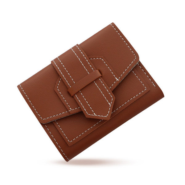 Συμπαγές γυναικείο πορτοφόλι με χρωματιστές  σε αντίθεση