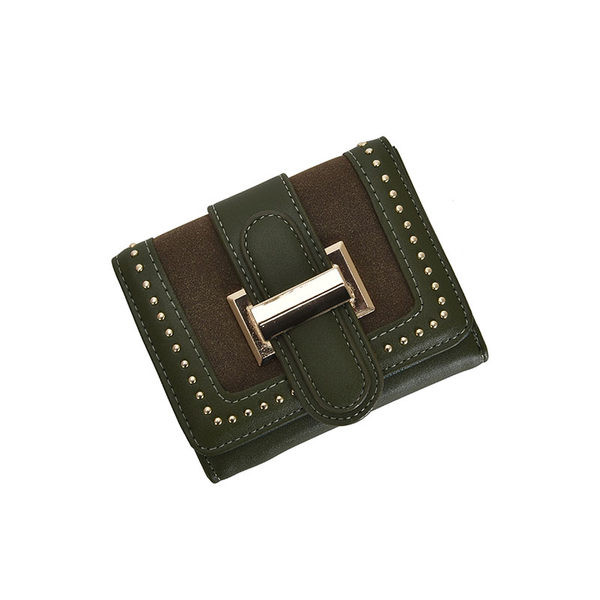 Γυναικείο πορτοφόλι με μεταλλική αγκράφα και τρουξ