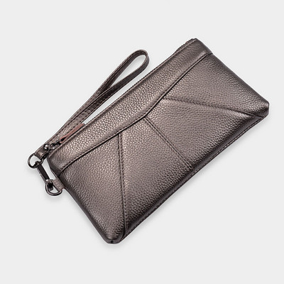 Γυναικείο πορτοφόλι από οικολογικό δέρμα με κοντή λαβή και φερμουάρ