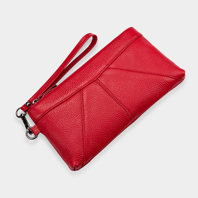 Γυναικείο πορτοφόλι από οικολογικό δέρμα με κοντή λαβή και φερμουάρ