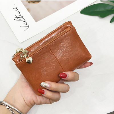 Γυναικείο έκο δερμάτινο πορτοφόλι με φερμουάρ